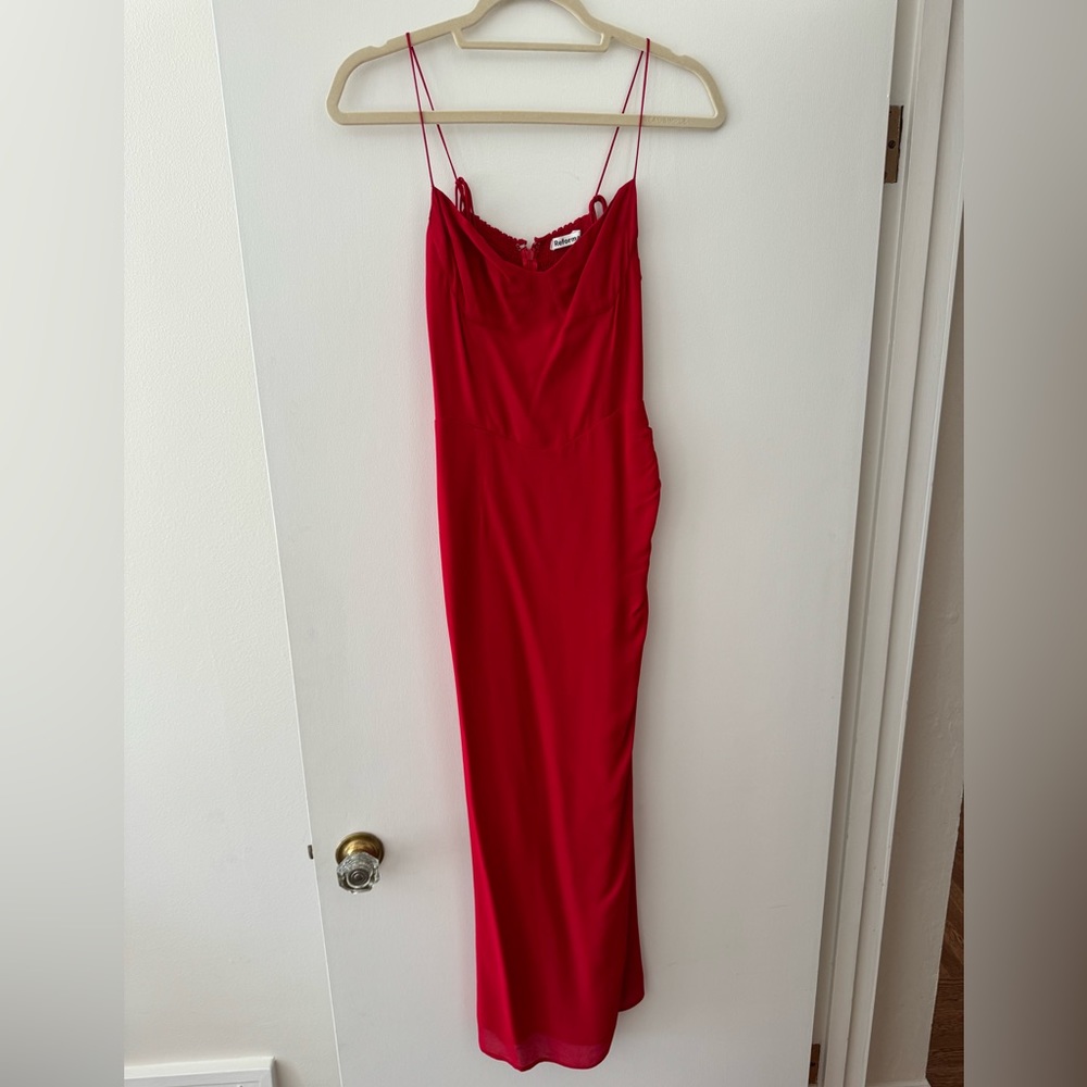Reformation Kourtney Dress in Cherry